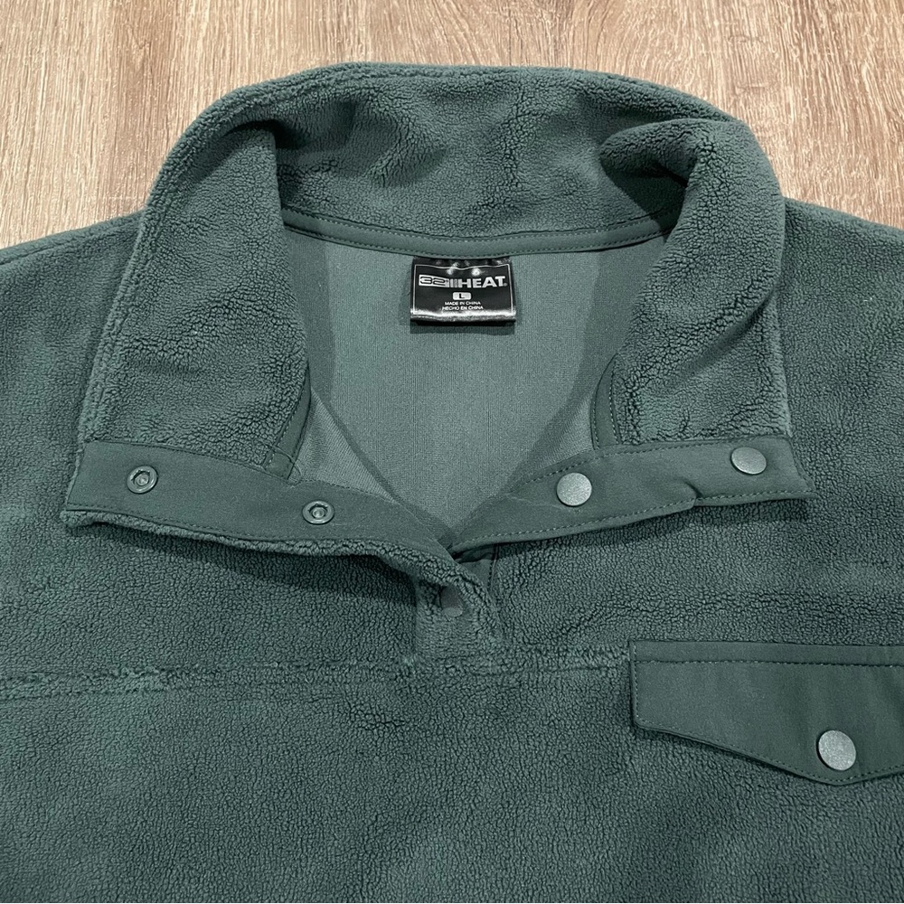 32 Degrees Heat Women’s Quarter Snap Fleece Pullover Basil Green Large NWT - Picture 5 of 12